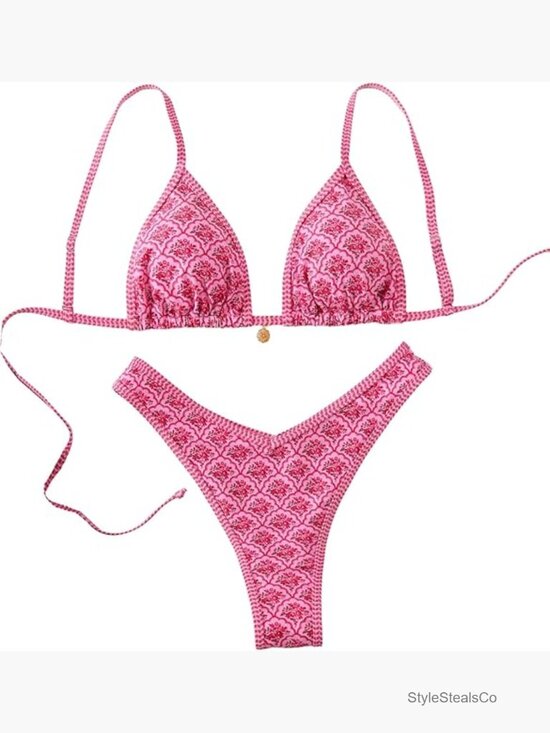 Other - Women's Floral Triangle Bikini Set Tie Back High Cut Swimwear